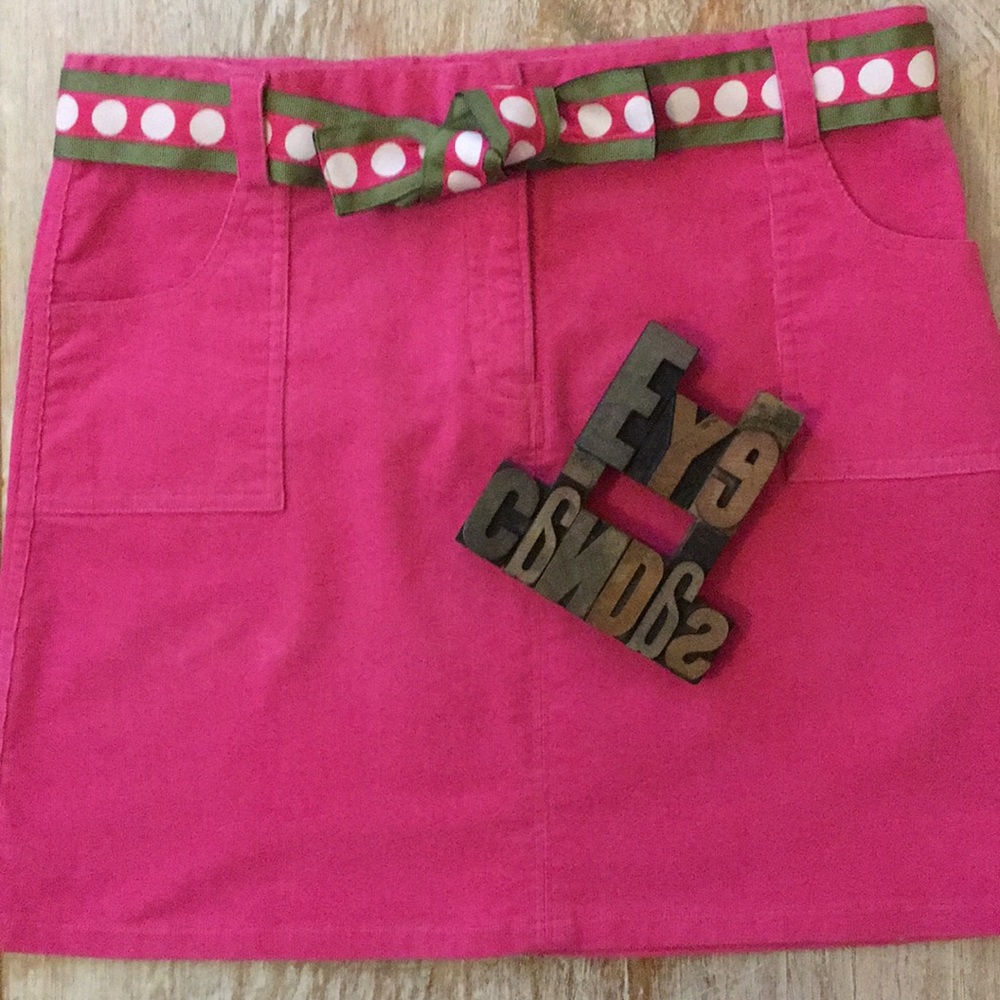 🌴LILLY PULITZER Corduroy Jean Skirt/Hot Pink.